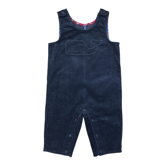 Vineyard Vines Navy Blue Baby Boy Corduroy Overalls Size 3-6 months - Picture 1 of 7